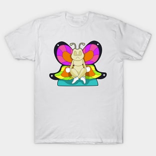 Butterfly at Yoga in Cross-legged T-Shirt